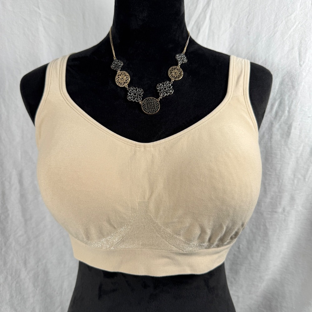 Women's Truekind Daily Comfort Wireless Shaper Bra 2XL Beige Tan 10022